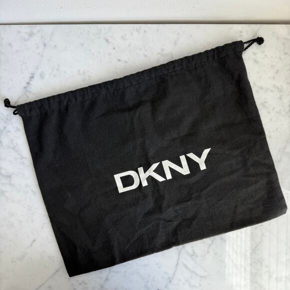 DKNY Black Drawstring Dust Bag Logo 11x14.5 Storage Pouch - Picture 1 of 4